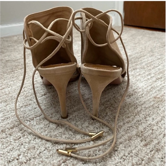 Aquazzura lace up tie suede heels size 37 made in Italy - Picture 4 of 5